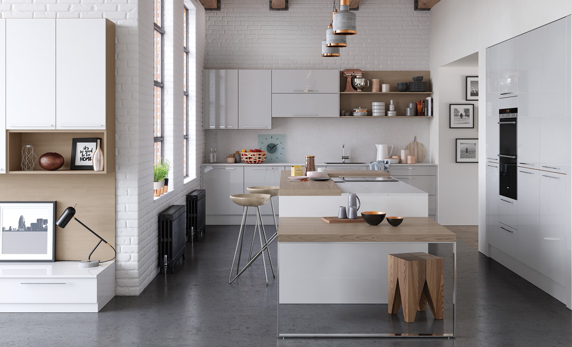 The Cerney Gloss White, available from Riley James Kitchen