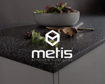 metis solid surface worktops, available from Riley James Kitchens